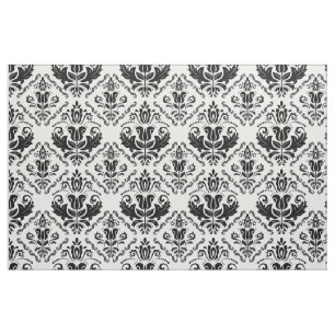 Elegantes Schwarzweiss-Damast-Muster Stoff