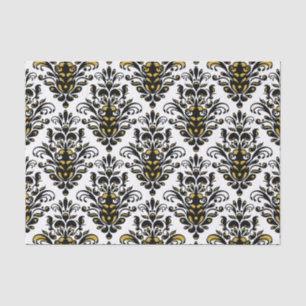 Elegantes Schwarzweiss mit Touch des Golddamastes Seidenpapier