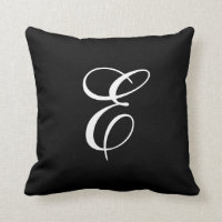 Elegantes Schwarzweiss-Monogramm-Wurfs-Kissen