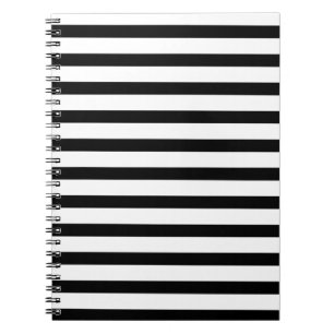 Elegantes Schwarzweiß-Streifen-Notebook Notizblock