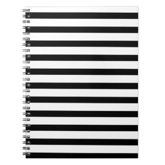 Elegantes Schwarzweiß-Streifen-Notebook Notizblock
