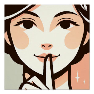 Elegantes Schweigen - Minimalistische FrauenIllust Poster