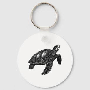 Elegantes Schwimmen Alte Wasserschildkröte Kopie Schlüsselanhänger