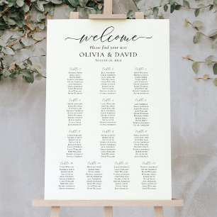Elegantes Script 13 Tables - Begrüßungsdiagramm Poster