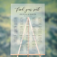Elegantes Script 18 Table Seating Chart Acrylzeich