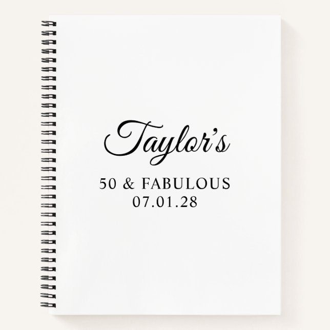 Elegantes Script 50 & Fabulous Guest Notizbuch (Vorderseite)