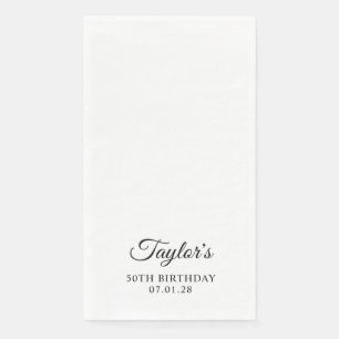 Elegantes Script 50. Geburtstag Serviette