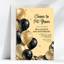 Elegantes Script 50. Hochzeitstag Einladung