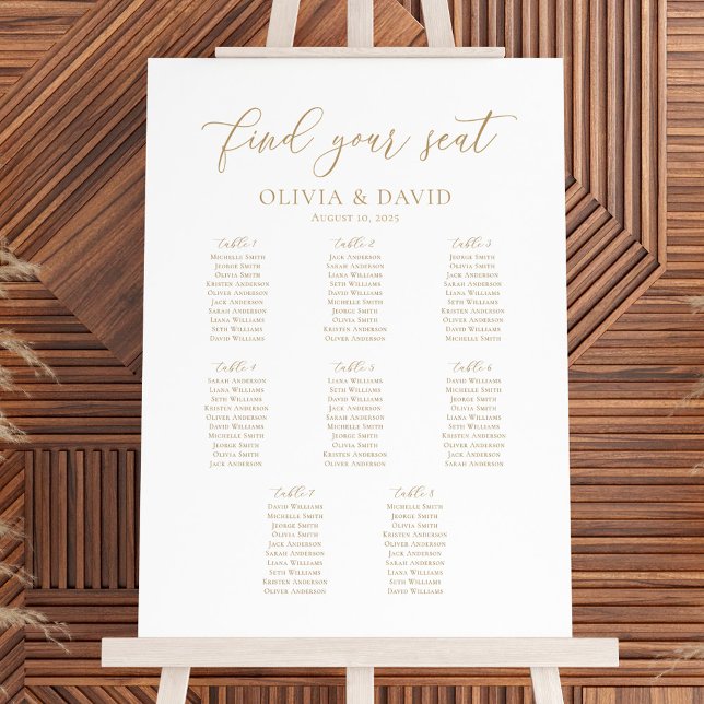 Elegantes Script 8 Tables Willkommenssymbol Poster (Von Creator hochgeladen)