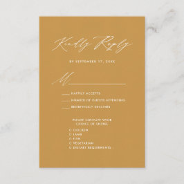 Elegantes Script Beige Minimalistisch Chic Wedding Begleitkarte