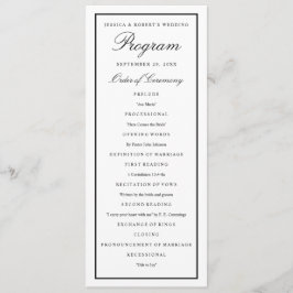 Elegantes Script Black Thick Border Wedding Progra Programm