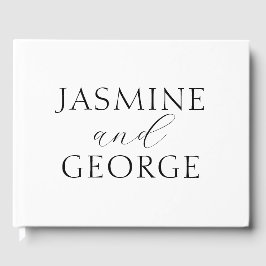 Elegantes Script Black & White Wedding Gästebuch