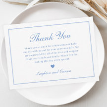 Elegantes Script Blue Baby Shower