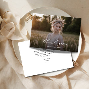 Elegantes Script Boho Any Event Brautparty Foto Dankeskarte