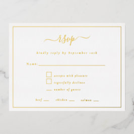 Elegantes Script Border Party RSVP Karte Luxury Fo