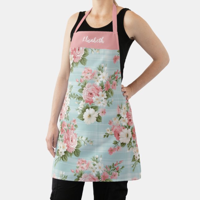 Elegantes Script Botanical Floral Schürze (InSitu)