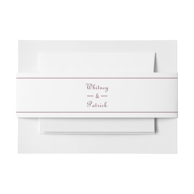 Elegantes Script Burgundy Hochzeit Formal Einladungsbanderole (Vorderseite Beispiel)