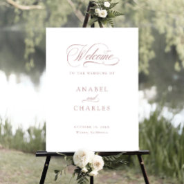 Elegantes Script Calligrafy Minimal Willkommenszei Poster