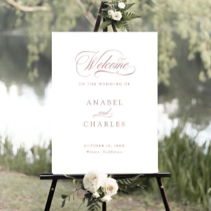 Elegantes Script Calligrafy Minimal Willkommenszei Poster