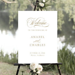 Elegantes Script Calligrafy Minimal Willkommenszei Poster