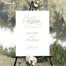 Elegantes Script Calligrafy Minimal Willkommenszei Poster