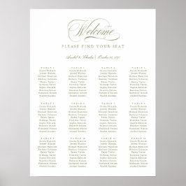 Elegantes Script Calligraphy Minimal Seating Chart Poster