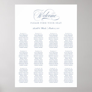 Elegantes Script Calligraphy Minimal Seating Chart Poster