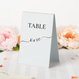 Elegantes Script Calligraphy Tischnummer Tent Tischaufsteller