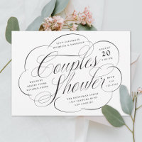 Elegantes Script Cloud Schnörkel Paare Dusche