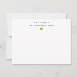 Elegantes Script Couple Name Gold Heart Neu Mitteilungskarte