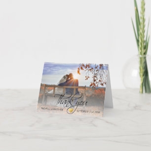 Elegantes Script DANK YOU wednote card FOTO Dankeskarte