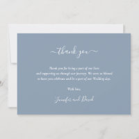 Elegantes Script Dusty Blue Dankeschön Card