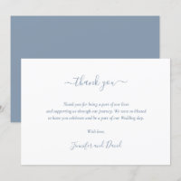 Elegantes Script Dusty Blue Wedding Dankeschön Car
