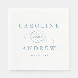 Elegantes Script Dusty Blue Wedding Serviette