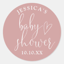 Elegantes Script Dusty Rose Pink Baby Duwer Gefall