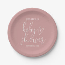 Elegantes Script Dusty Rose Pink Baby Shower