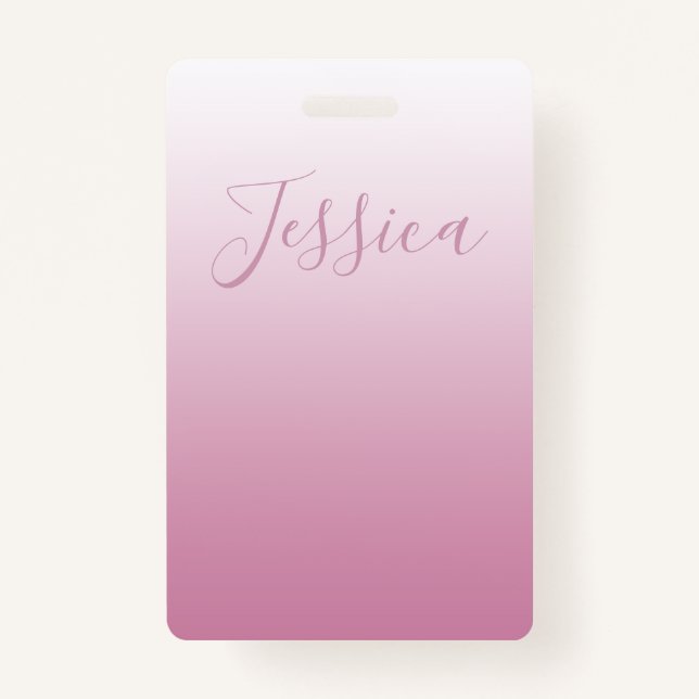 Elegantes Script & Editable Pink (beliebige Farbe) Ausweis (Vorderseite)