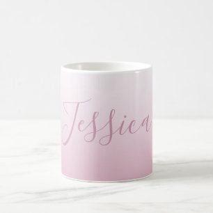 Elegantes Script & Editable Pink (beliebige Farbe) Kaffeetasse