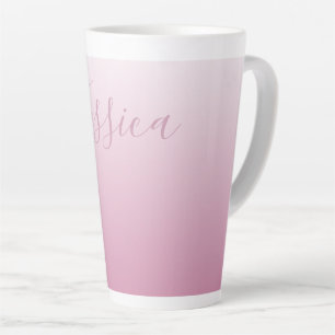 Elegantes Script & Editable Pink (beliebige Farbe) Milchtasse