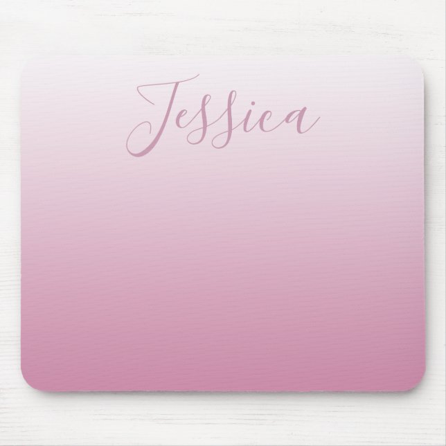 Elegantes Script & Editable Pink (beliebige Farbe) Mousepad (Vorne)
