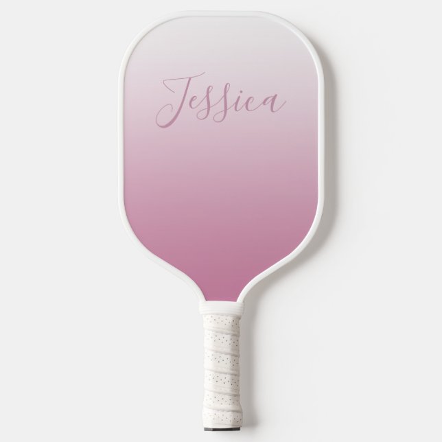 Elegantes Script & Editable Pink (beliebige Farbe) Pickleball Schläger (Vorderseite)