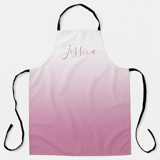 Elegantes Script & Editable Pink (beliebige Farbe) Schürze (Vorderseite)