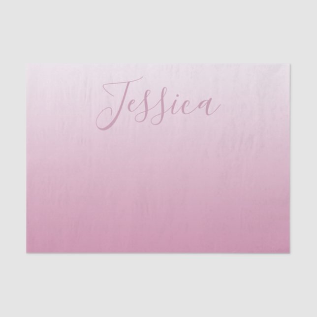 Elegantes Script & Editable Pink (beliebige Farbe) Seidenpapier (Vorderseite)