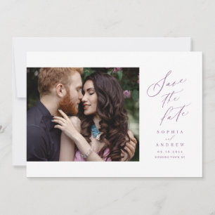 Elegantes Script einfache Foto Hochzeit speichern Save The Date