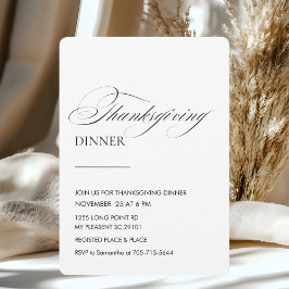 Elegantes Script Erntedank Dinner Einladung
