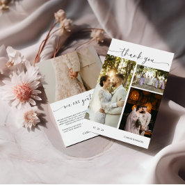 Elegantes Script-Foto Dankeskarte