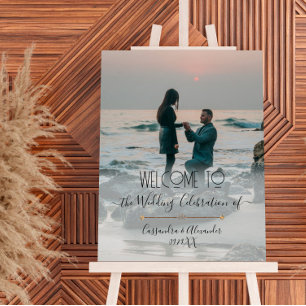 Elegantes Script Foto Gold Willkommen bei unserer  Poster