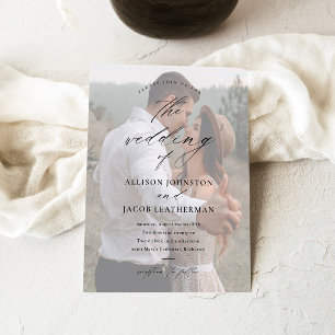 Elegantes Script-Foto Hochzeit Einladung