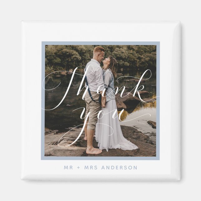 Elegantes Script-Foto WeddingDanke Magnet (Vorne)