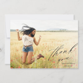 Elegantes Script Full Foto Abschluss Vielen Dank Dankeskarte